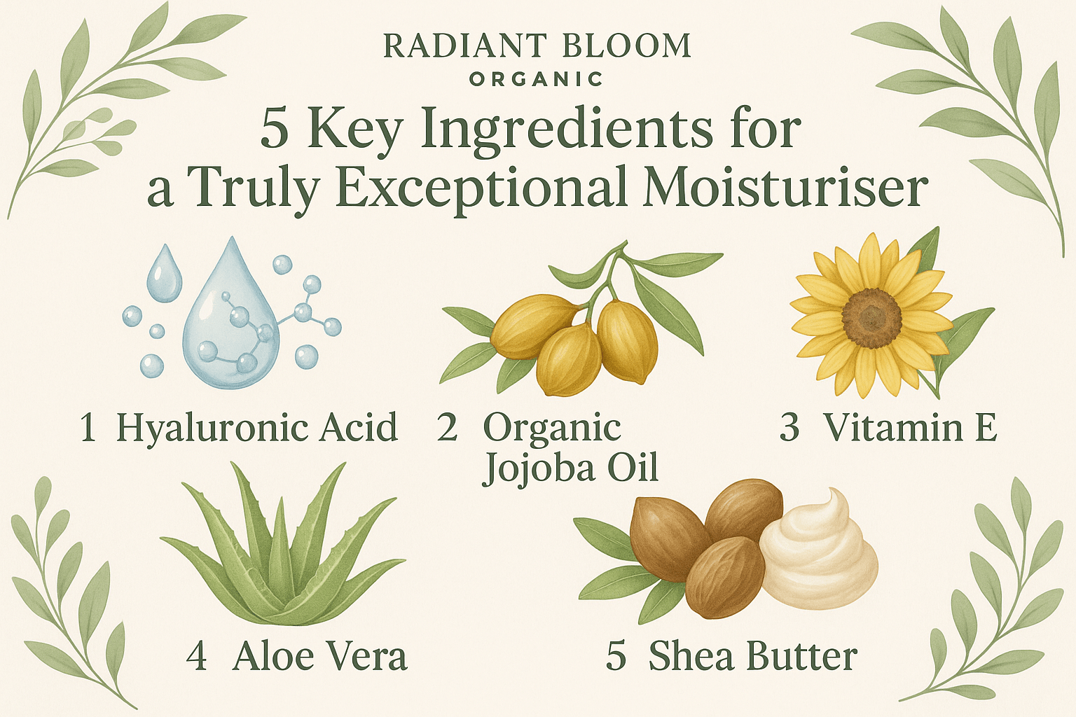 5 Key Ingredients for a Truly Exceptional Moisturiser According to Radiant Bloom Organic